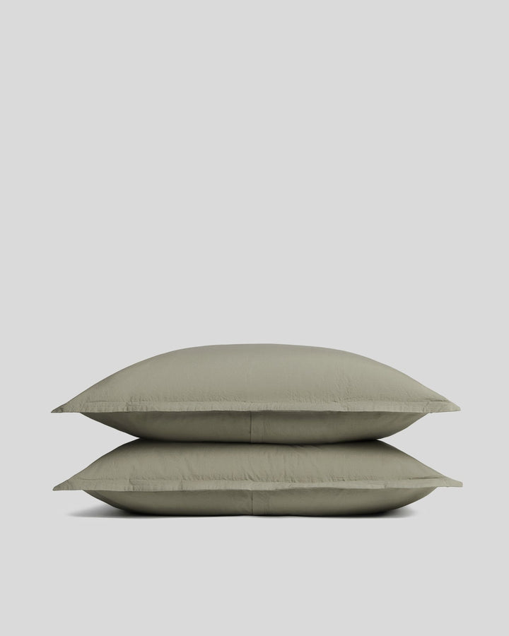 Brushed Cotton Sham Set (Moss)